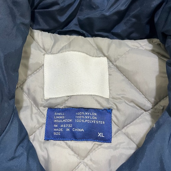 Vintage Dallas Cowboys Hooded Puffer Jacket Mens XL Blue NFL Embroidered 90s - Picture 9 of 13